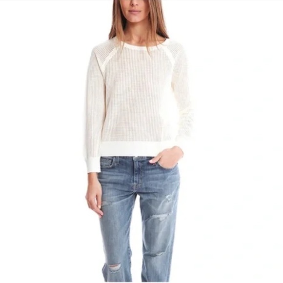 RAG & BONE The Shelby Pullover In Vanilla Perforated Raglan Sleeves New York XS - Picture 3 of 17